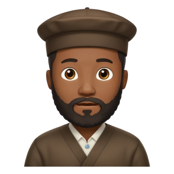 black Chinese man with a beard and a Jewish look, standing sticker