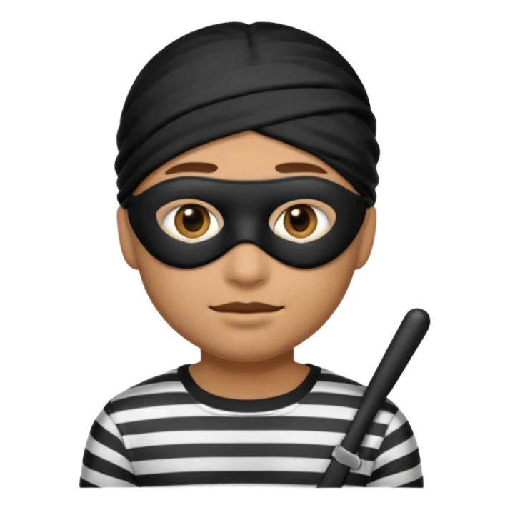 A theif robber emoji,Stripped shirt.eye mask. sticker