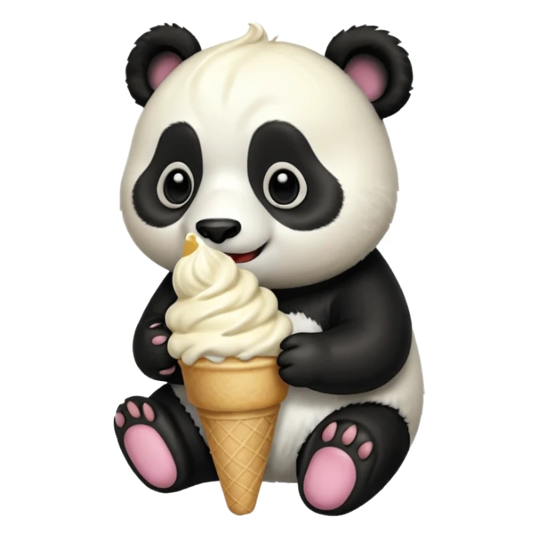 Panda eating ice cream sticker