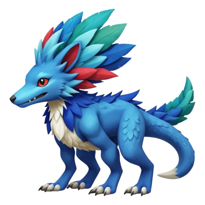  exotic Fakémon-Sergal-Pokémon-Vernid-creature, full body sticker