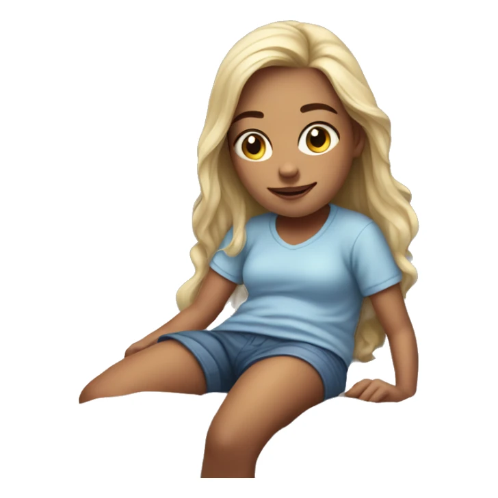 realistic portrait of girl comfy in bed sticker
