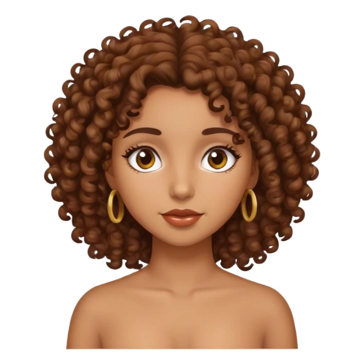 Brown curly haired Latina girl sticker