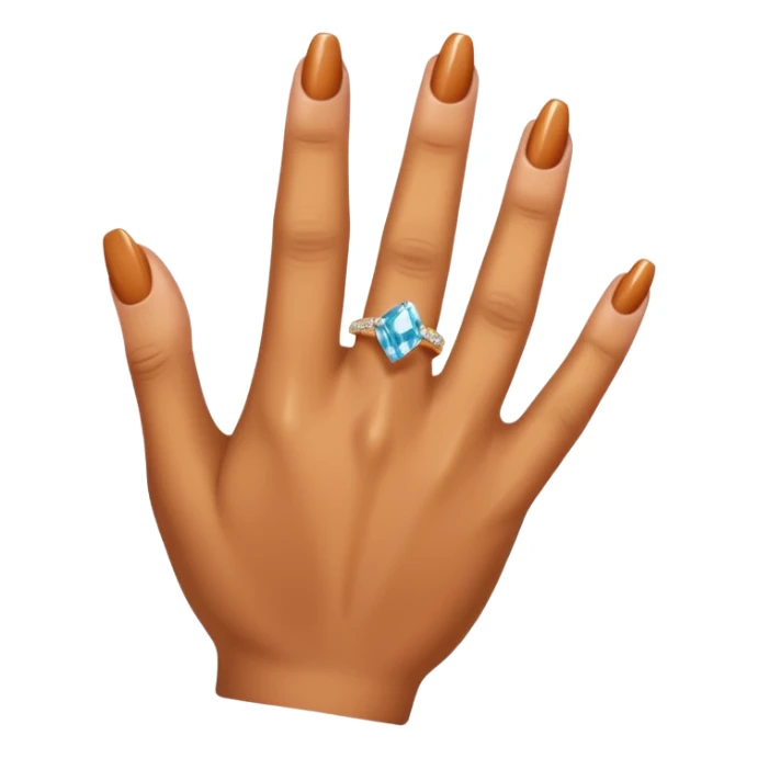 Caramel right hand with diamond ring on rong finger sticker