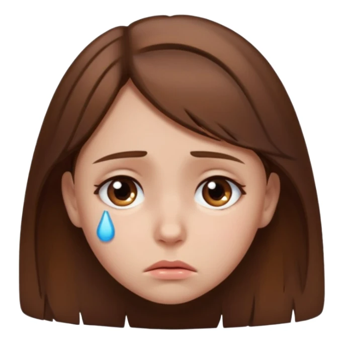 Sad brown hair girl sticker