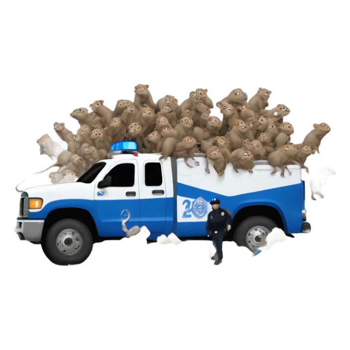 A truck of cops full of rats sticker