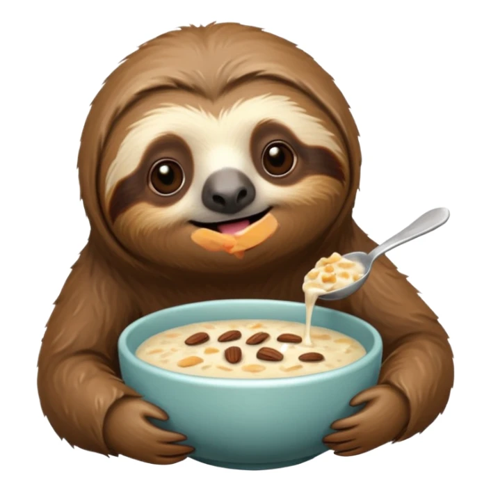 Cozy sloth eating porridge  sticker
