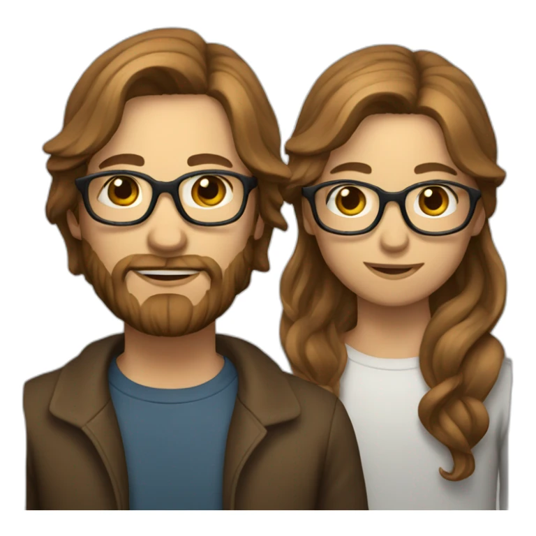 Scandinavian with long brown hair medium beard and glasses sticker