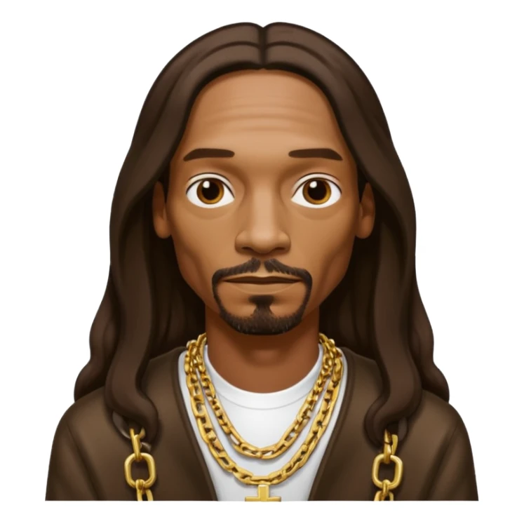 Snoop Dogg with dark brown long hair sticker