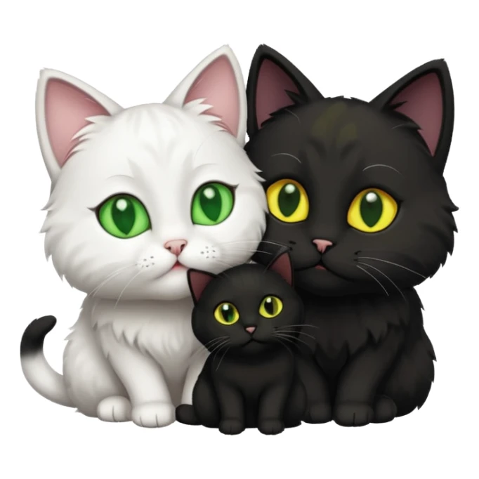 White cat kissing black cat sticker