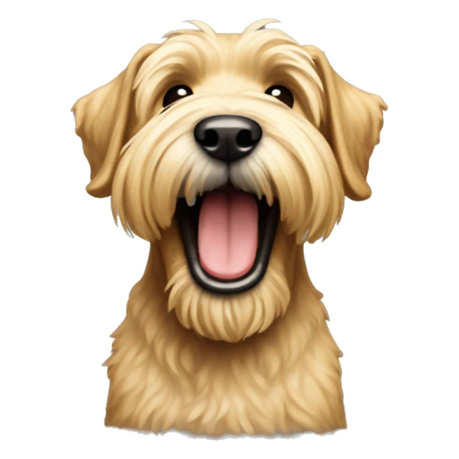 Wheaten terrier with big smile sticker