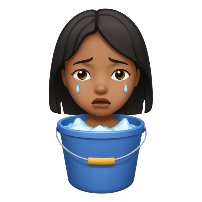 Black girl crying bucket of tears  sticker