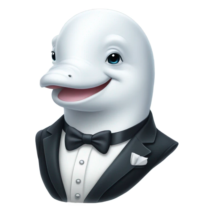 Beluga whale wearing a tuxedo  sticker