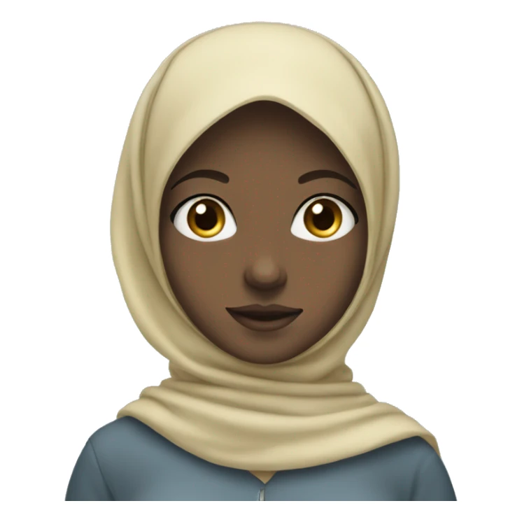 girl with light blue hijab, light blue eyes, freckles  sticker
