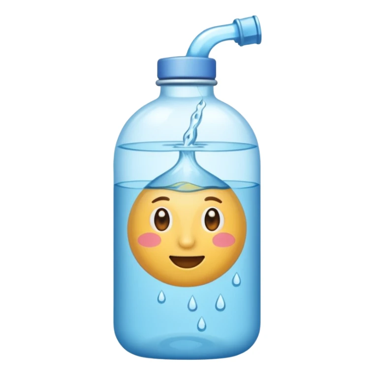 botella de agua sin una cara en el medio  sticker
