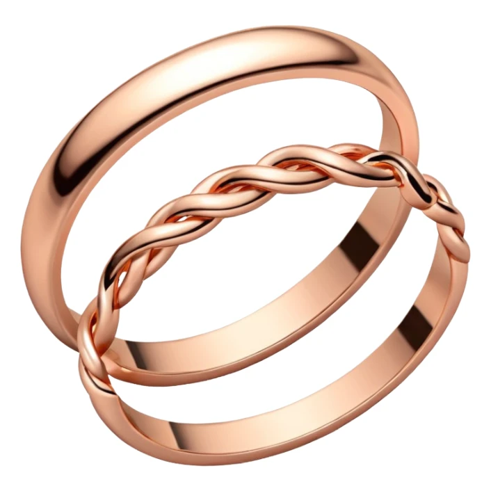 two rose gold rings entwined sticker