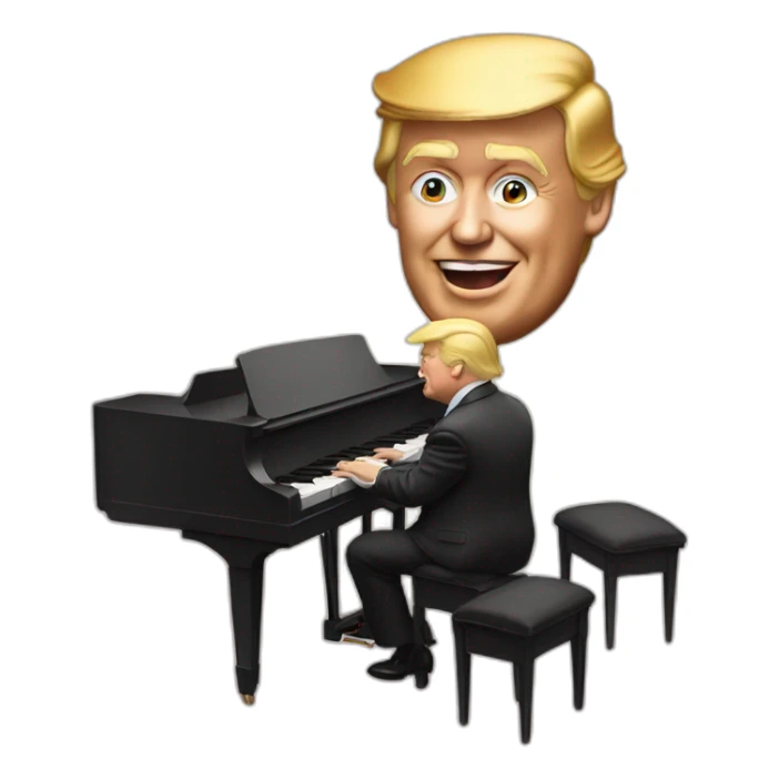 Donald trump playing piano sticker