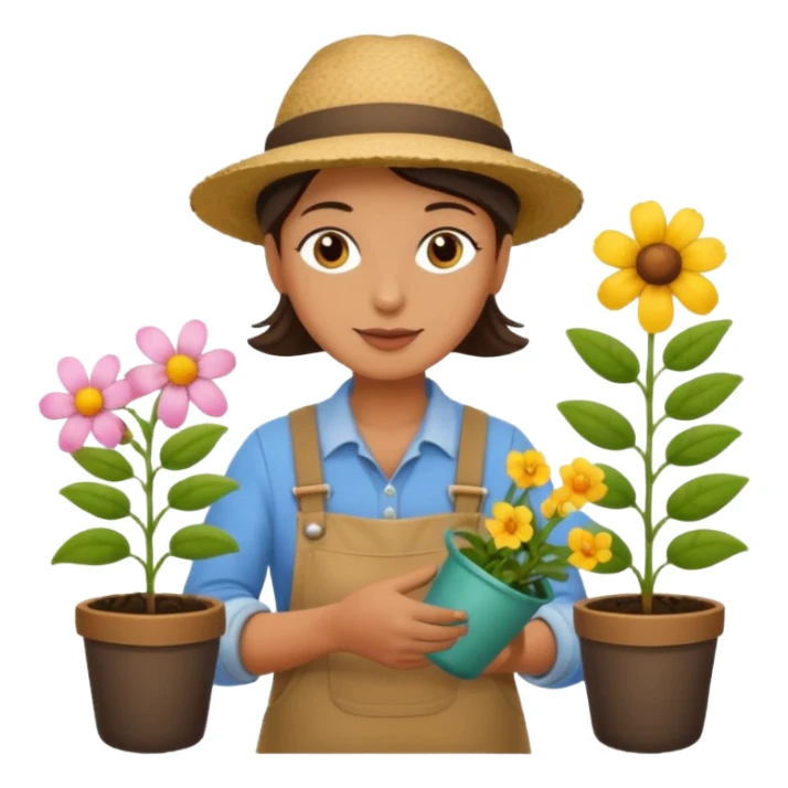 jardinier qui plante des fleurs sticker