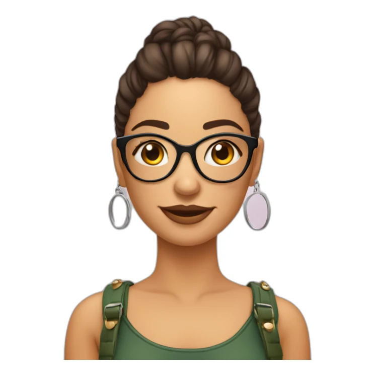 Garota loiro natural com óculos e piercing na orelha sticker