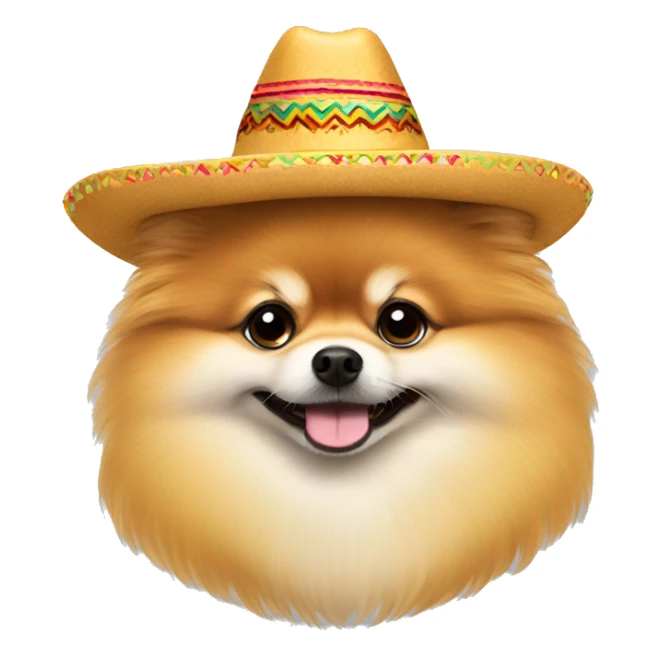 Pomeranian wearing a sombrero sticker