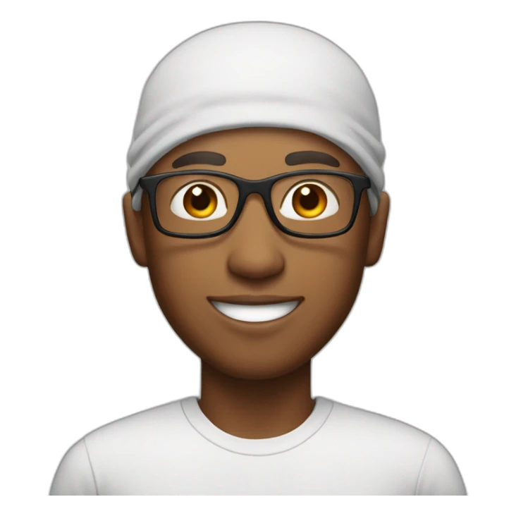 mixed race man with a durag, square glasses and a gap between his teeth sticker