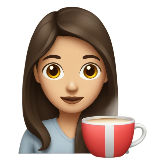 brunette girl with cup of coffee  sticker