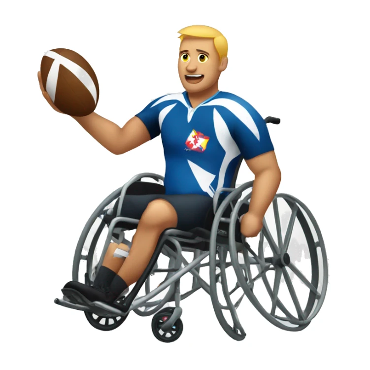 Athlete playing rugby in a wheelchair sticker