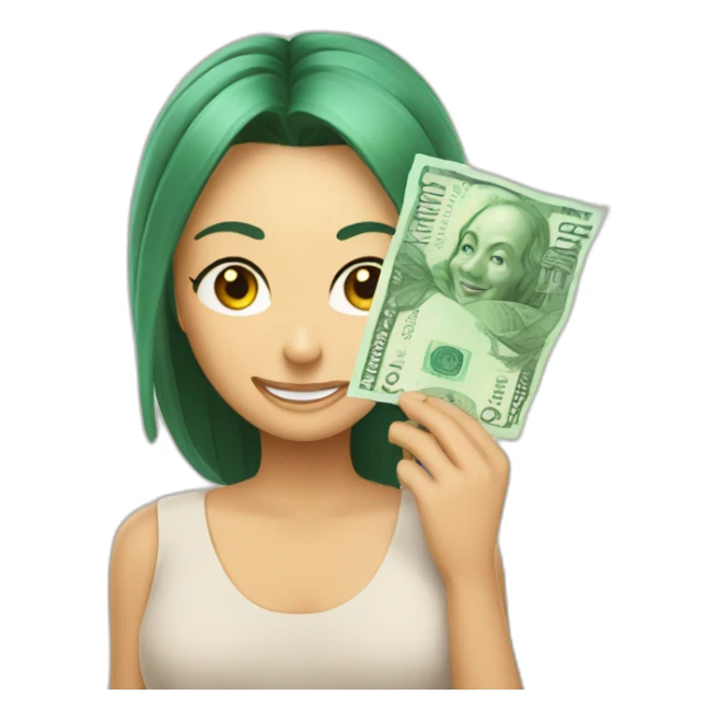 nami avec un billet de 50 euros sticker