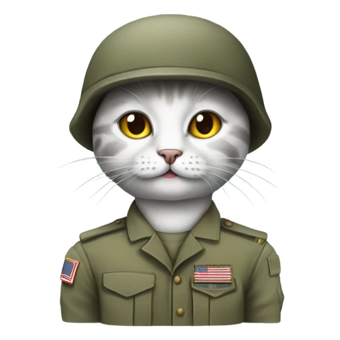 Cat in a military Coustom  sticker