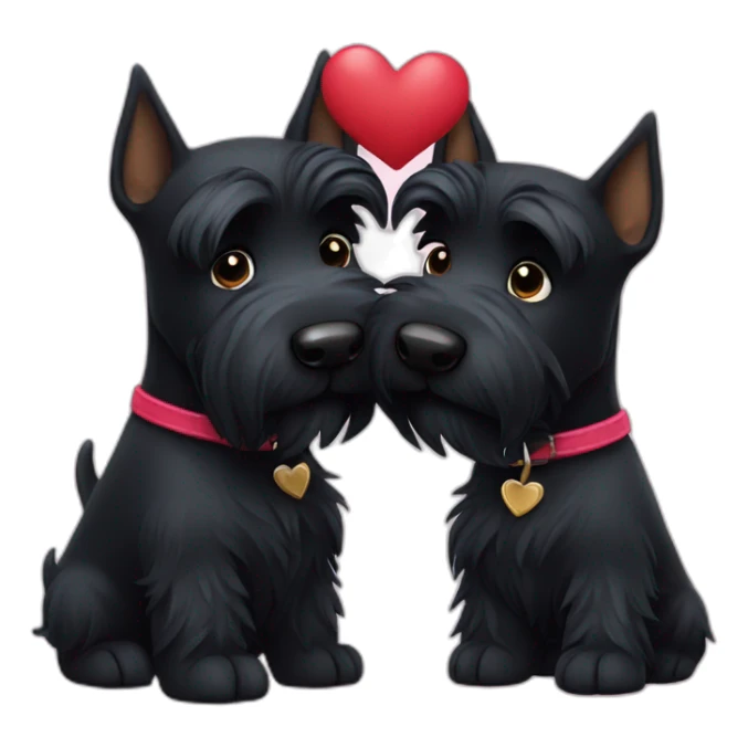 Two black Scottish terrier kissing sticker