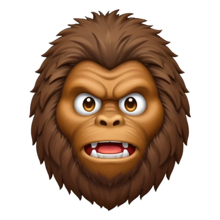 Create a scary emoji of Bigfoot sticker