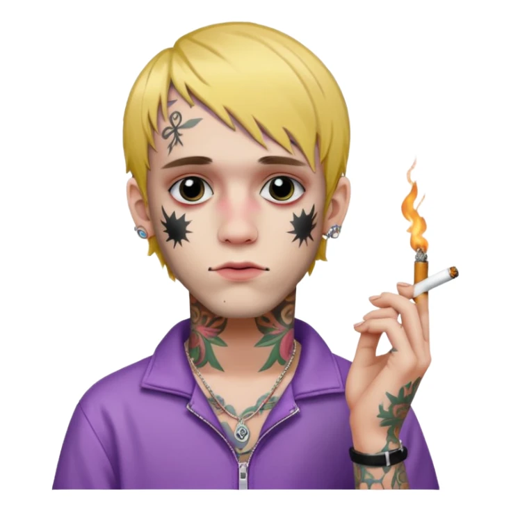 Un emoji de lil peep avec une cigarette  sticker