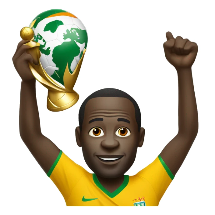 Alassane ouattara with the world cup sticker