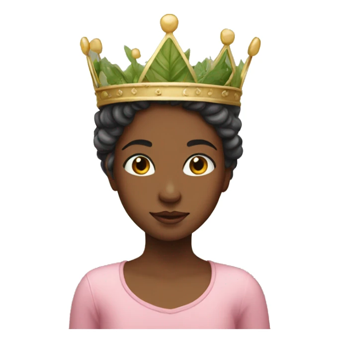 girl in nature portrait wearing crown sticker