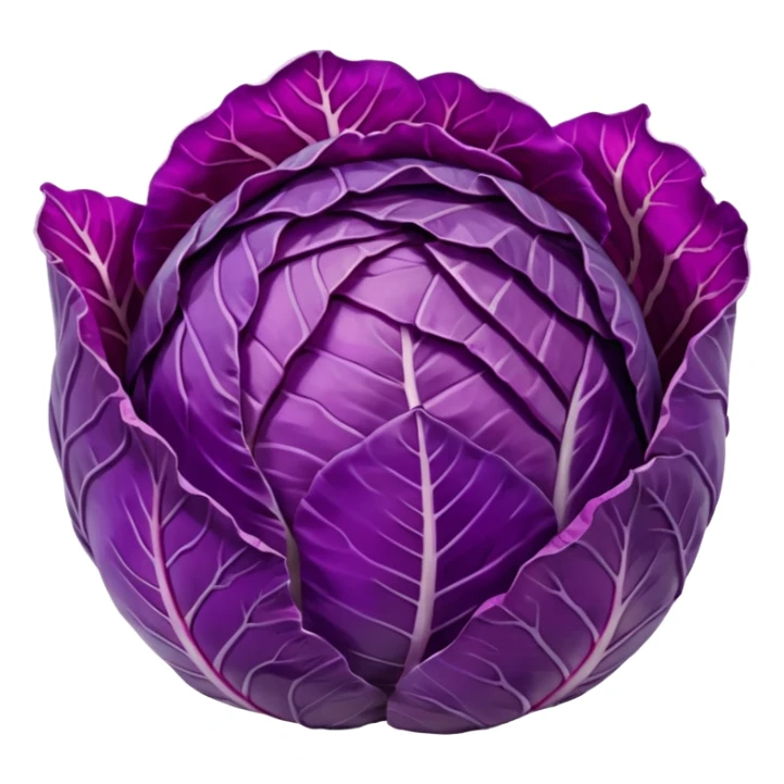 Red cabbage sliced without bowl with big cabbage head in the background sticker