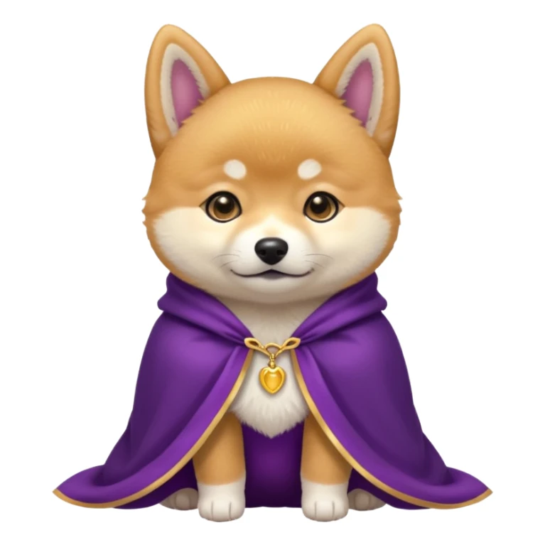 baby shiba dog, in magic purple cloak sticker