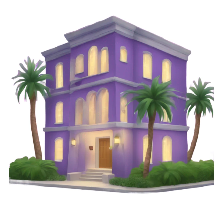 I need a two story building with purple lights and palm trees named Jaguars sticker
