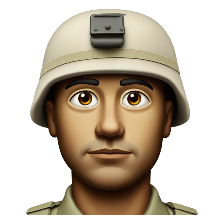 photorealistic serious american soldier 1960s sticker