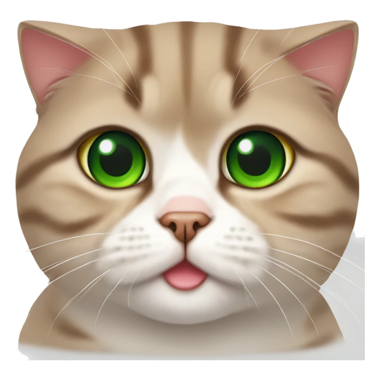 Scottish Fold cat with red fur and green eyes sticker