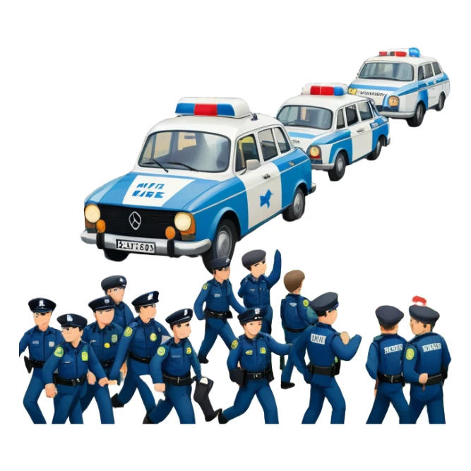 West German protest scene, 1968, young people with colorful protest signs saying 'Make Love Not War' and 'Mehr Demokratie wagen', BRD flag, flowers, police in background, lively mood sticker