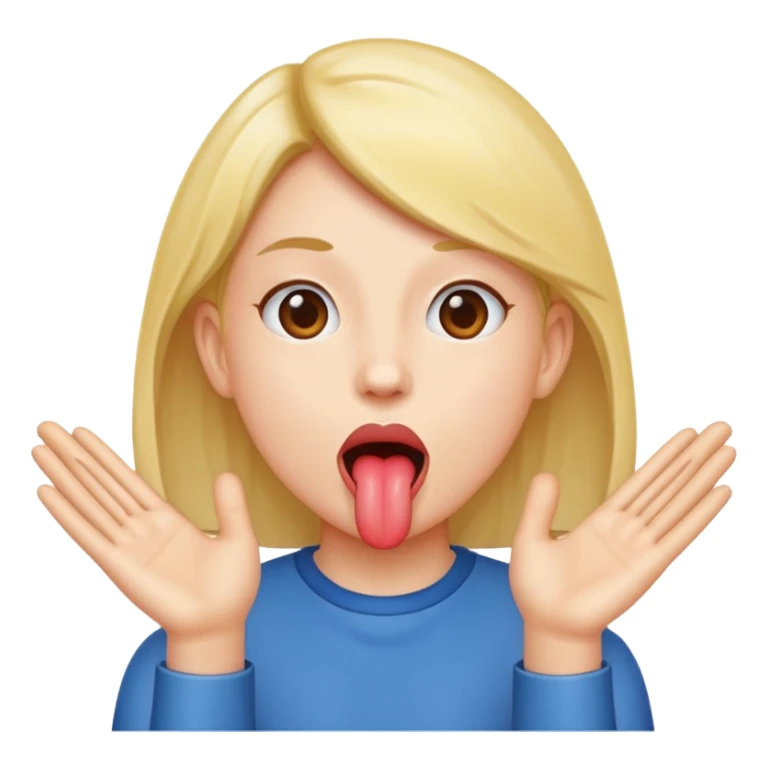 Tongue sticking out hands sticking out on the side sticker