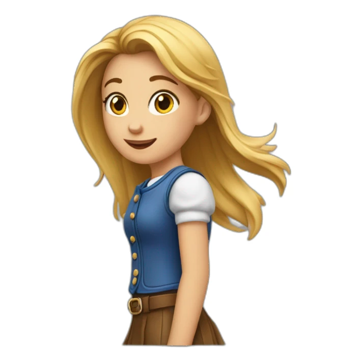 Une très jeune fille qui fait du galop sticker