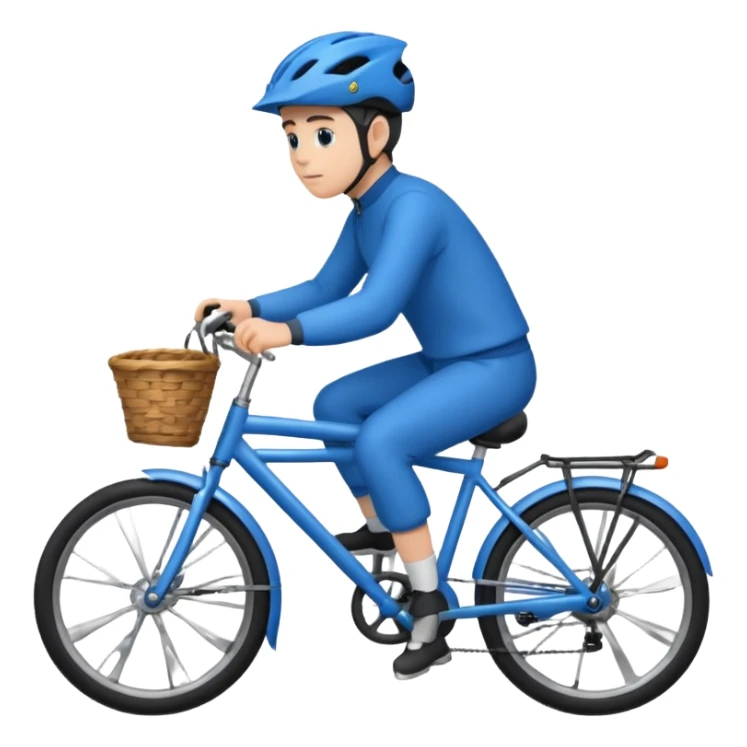 I need a person with blue garmit on a bike  sticker
