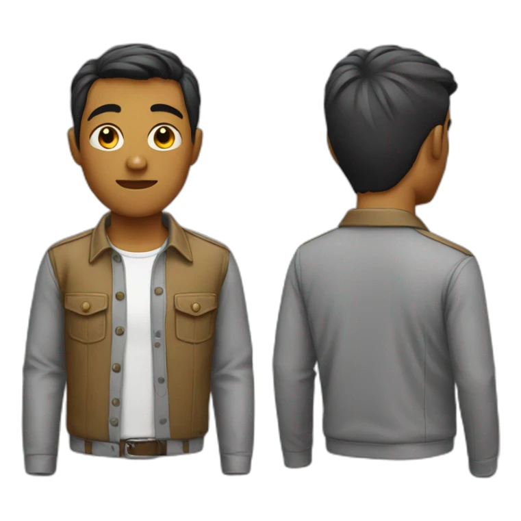 Man with a shirt sticker