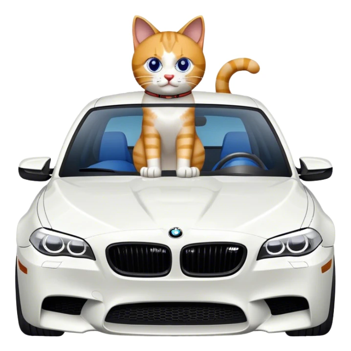 kedi bir bmw m5 kullanıyor sticker