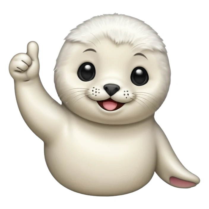 a kawaii seal giving a thumbs up sticker