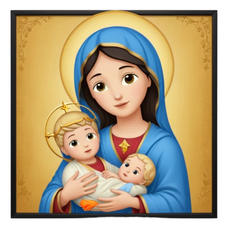 Image of the Mother of God in a frame sticker
