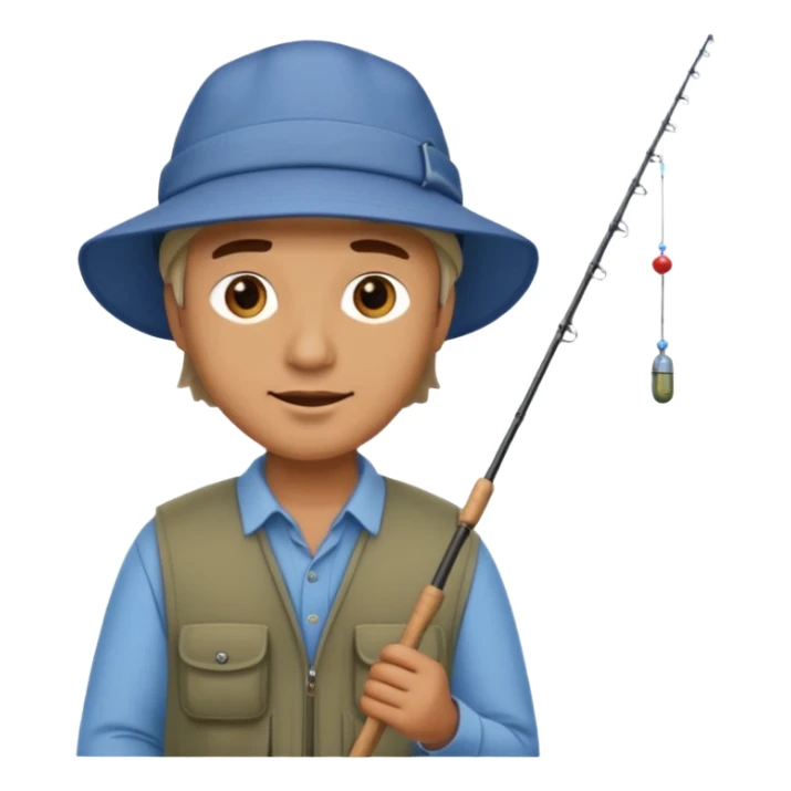 a man with a fishing rod sticker