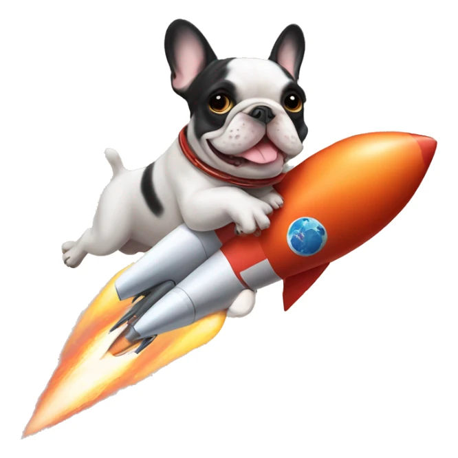 French bulldog on a rocket sticker