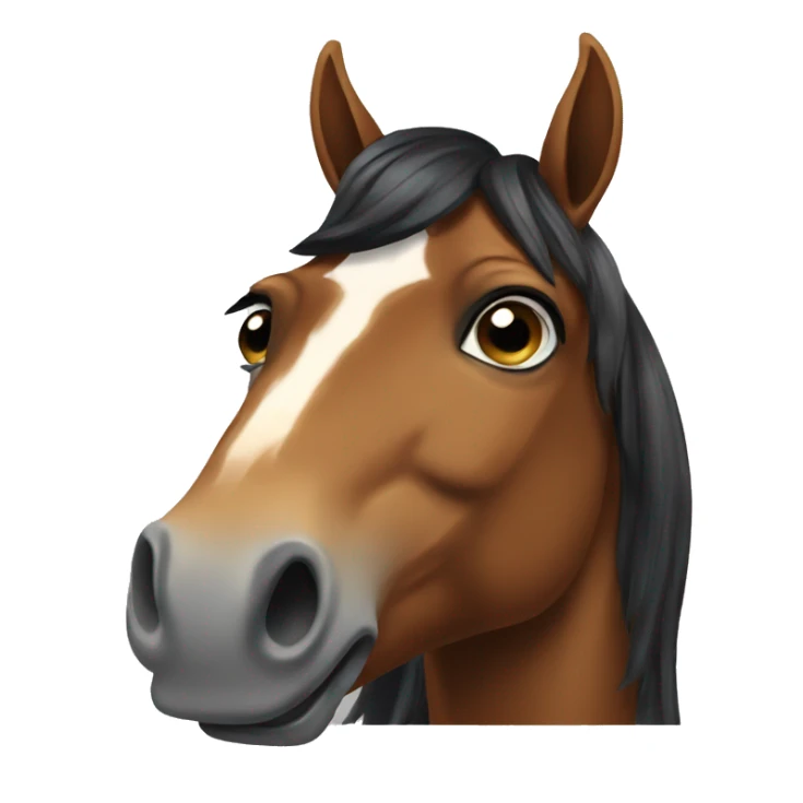 A horse with a handlebar mustache  sticker