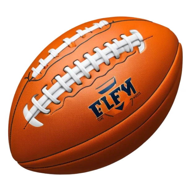 Cinematic Realistic image of an AFL ball captured mid-flight with dynamic motion blur and finely detailed rugged textures, set under dramatic stadium lighting that evokes high-energy athleticism sticker